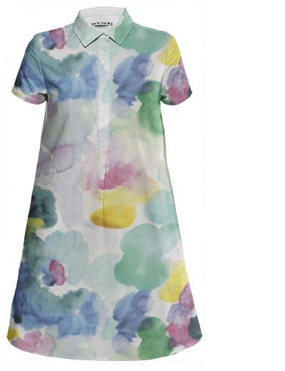 Floral Mini Shirt Dress original colour