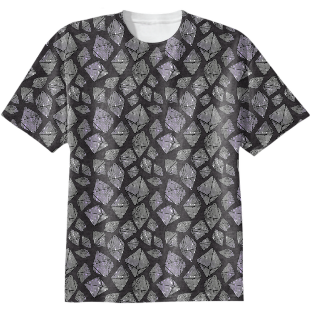 Black + Purple Fluorite Crystal Tshirt StitchPrism