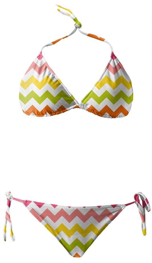 Summer Pastel Chevron Bikini