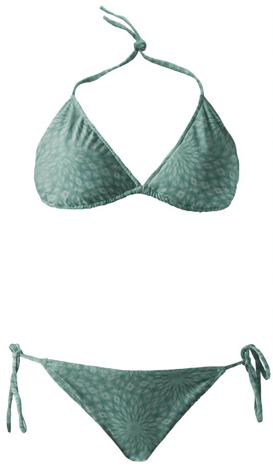 Dusky Green Print Bikini