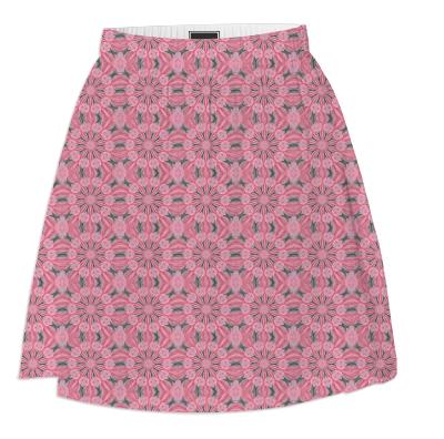 Pansy Pink Mandala Pattern Summer Skirt