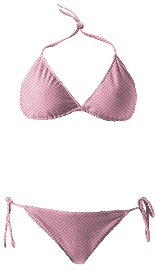 Pink Diamond Pattern Bikini
