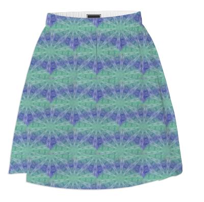 Purple And Green Summer Spirals Skirt