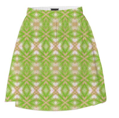 Lime and Peach Lattice Summer Skirt