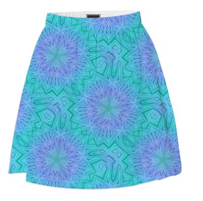 Purple And Cyan Summer Skirt