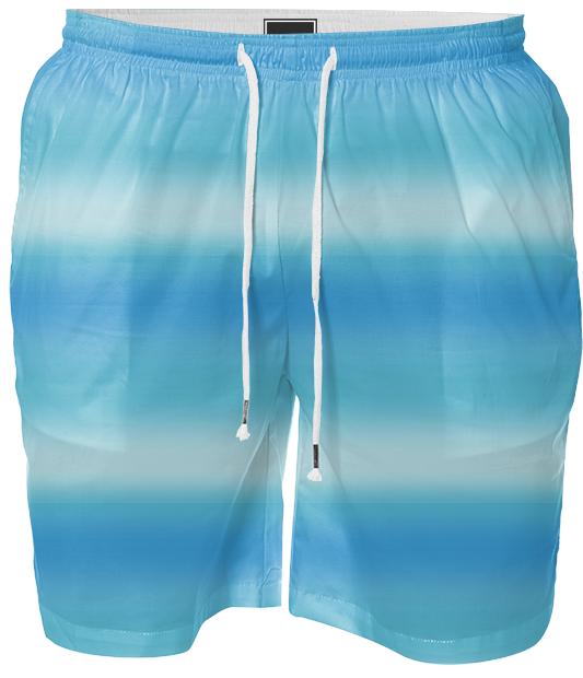 Blue Ombre Striped Swim Shorts
