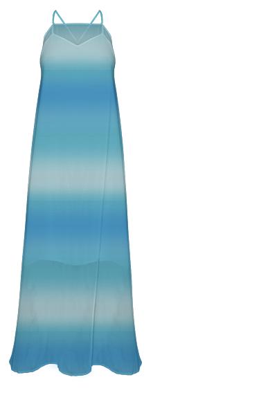 Blue Ombre Chiffon Maxi Dress PAOM Blue Ombre Chiffon Maxi Dress PAOM