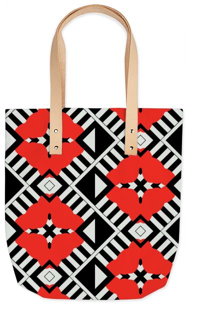 Black and White Red kisses Monochrome bag