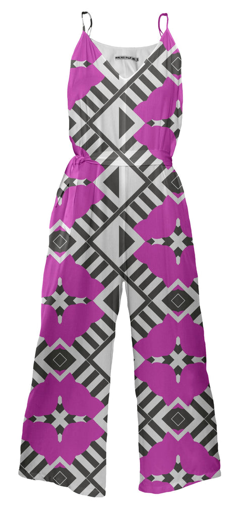 Pink black and white monochrome jumpsuit