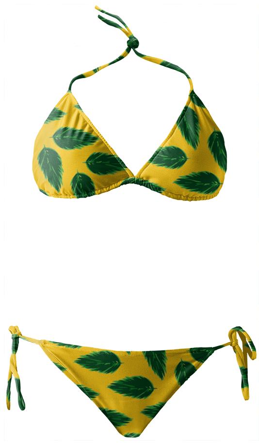 leaf print bikini
