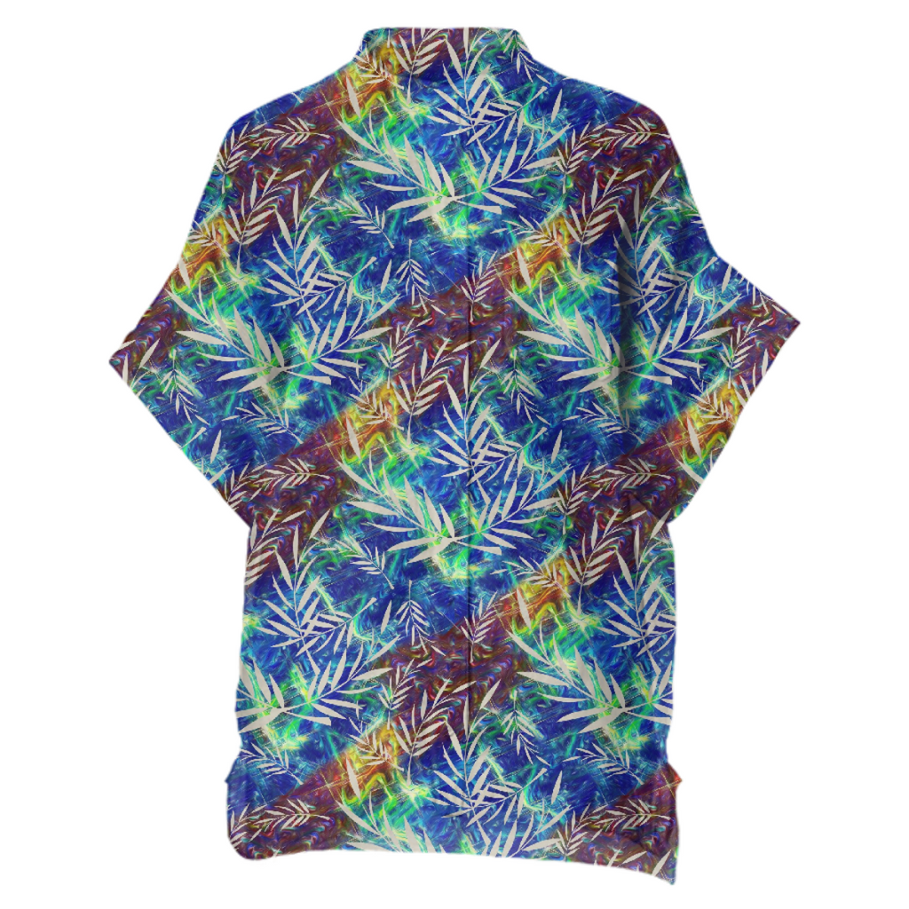 Liquid Foil Leaf Patch Boxy Linen Shirt