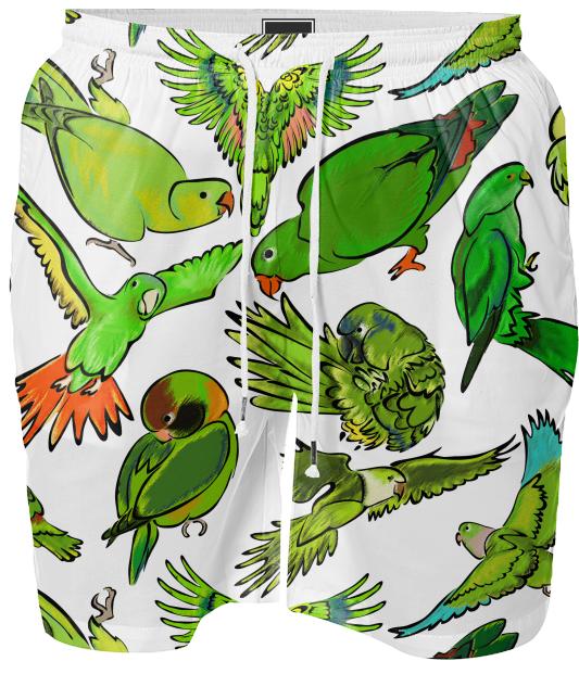 Green Parrot Swim Shorts