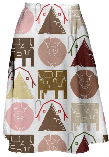 Farm Animal Midi Skirt
