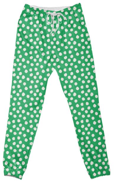 Green Cloud Polka Dot Pants