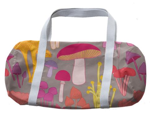 Mushroom Print Duffle Bag