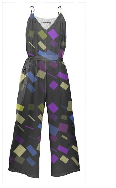 Block Tie Waist Jumpsuit