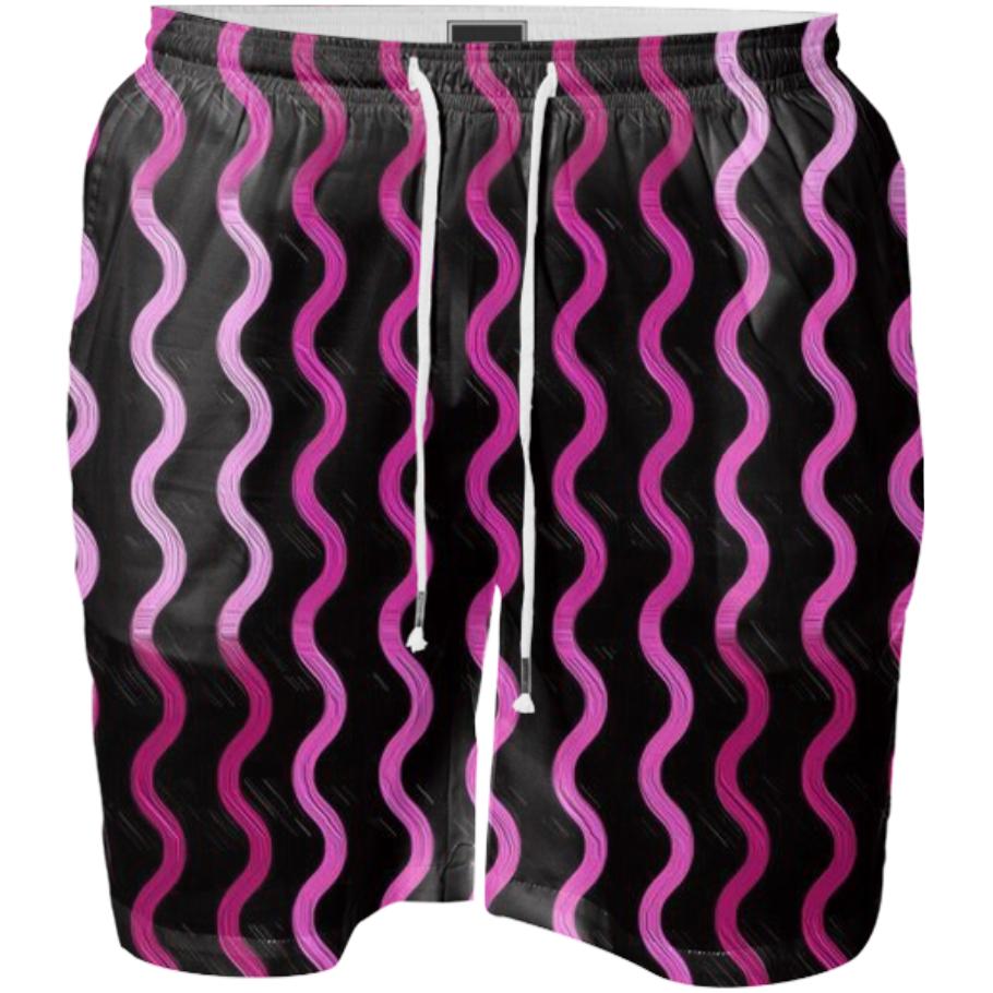 SWIM SHORT Black and Pink Design