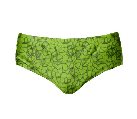 Green Voronoi Crackle Speedo