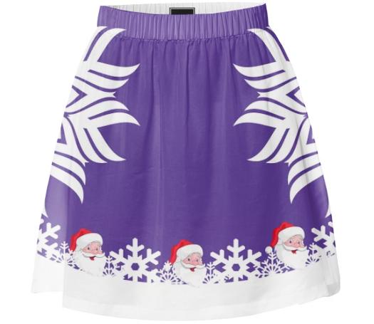 Santa Claus Snowflake Christmas Summer Skirt