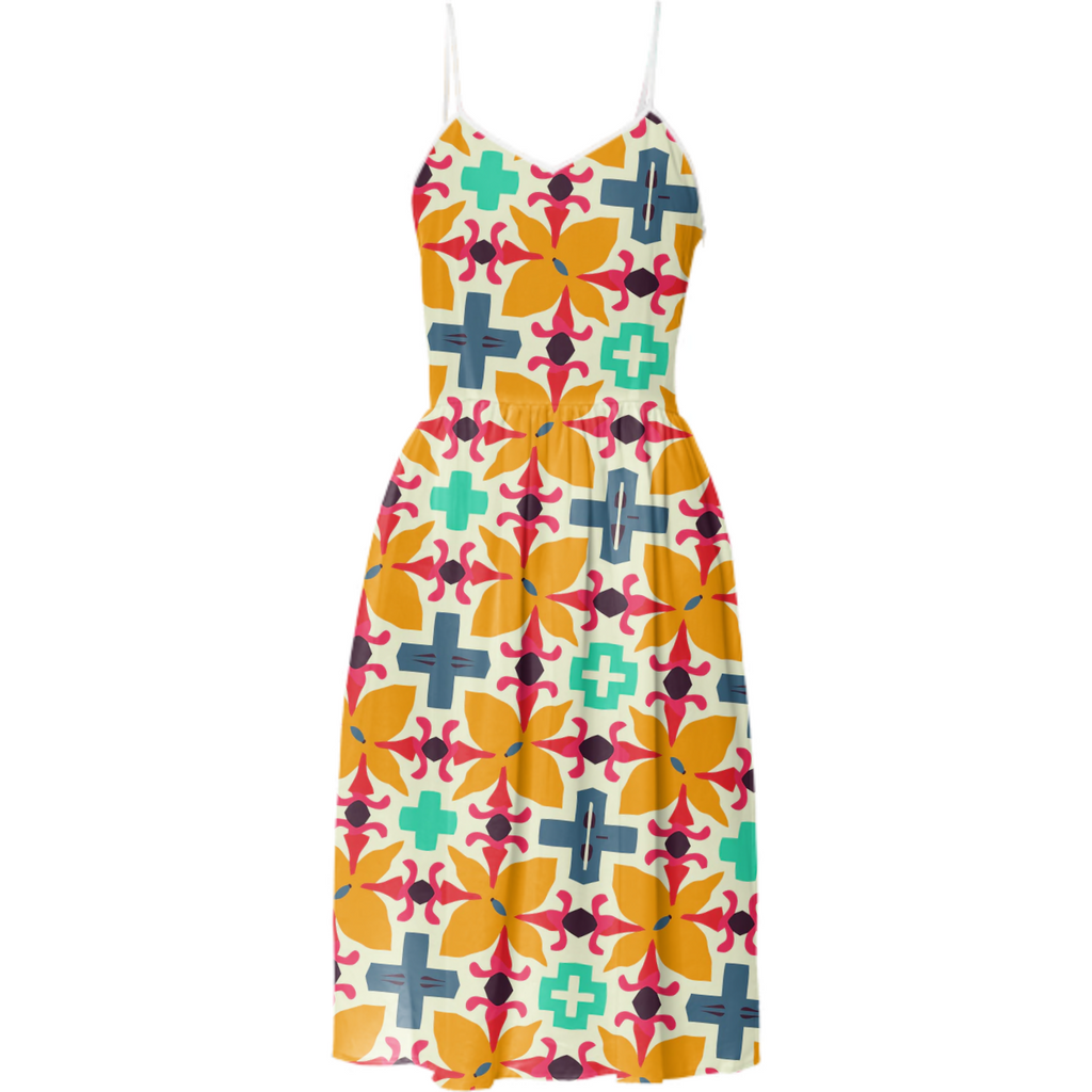 Patternova Yellow flower summer dress