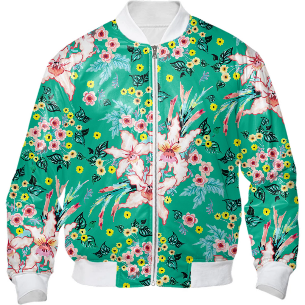 Tropical Lily pink and Teal Floral pattern