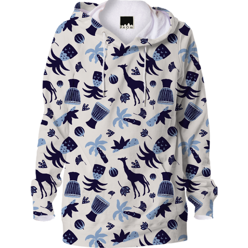 Blue giraffe safari hoodie