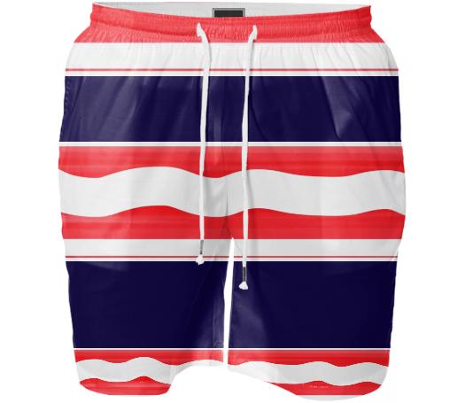 Blue Red And White Shorts