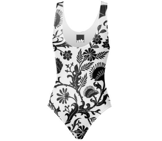 Black Floral Swimsuit