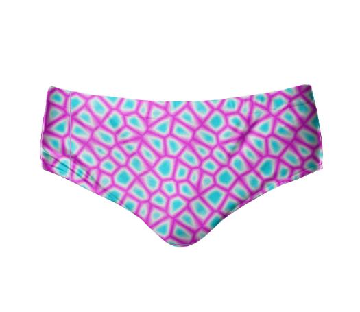 Magenta Cyan Voronoi Crackle Speedo