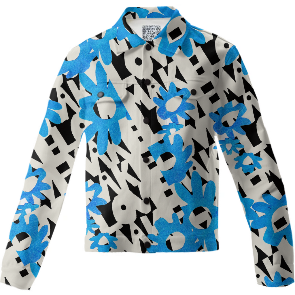 make love blue flower jacket