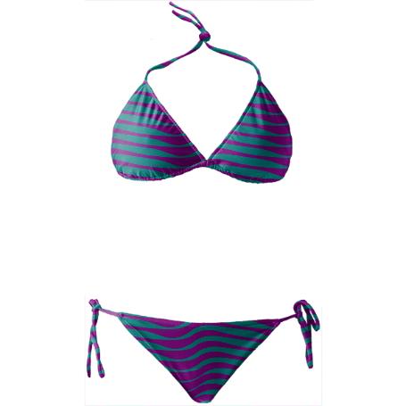 Wavy Stripes Teal And Purple