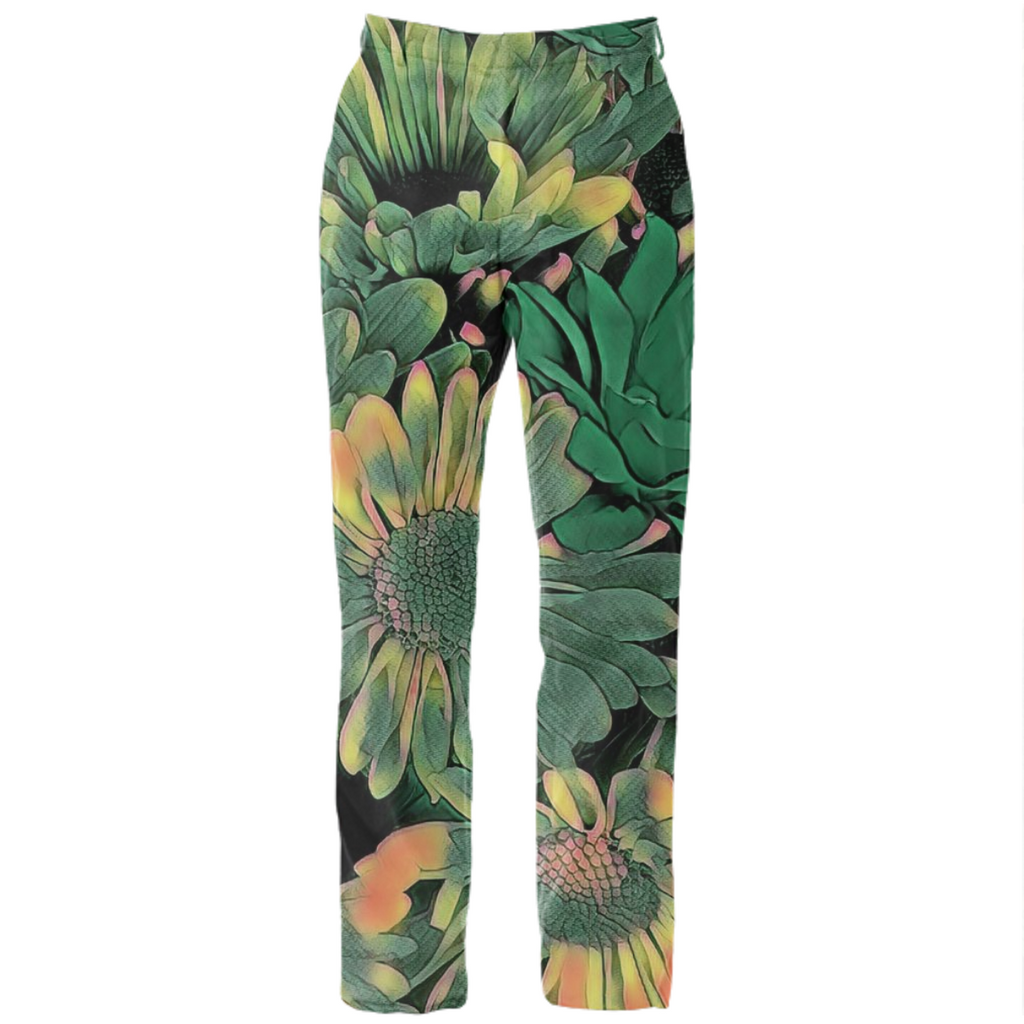 Green Blossoms Suit Pants