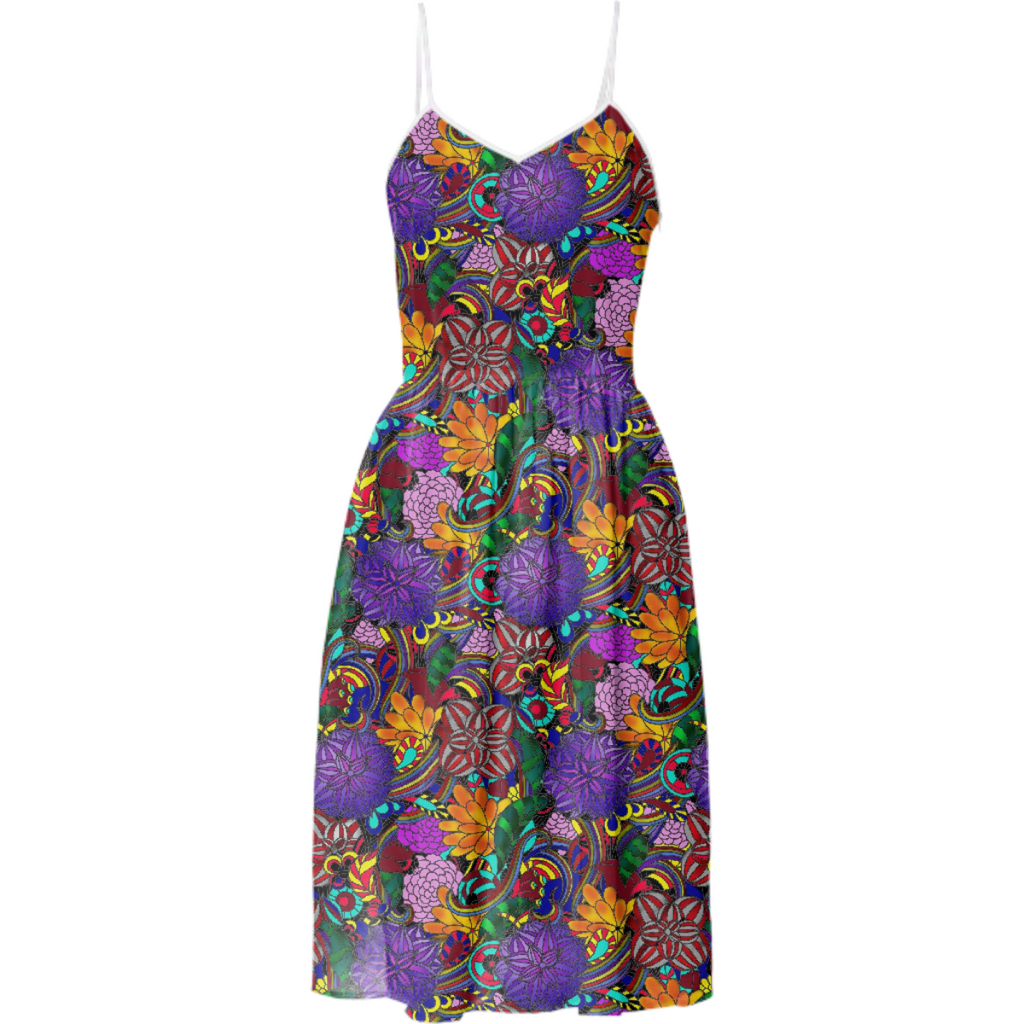 Flowers And Rainbows Summer Dress