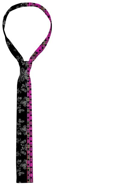 plaid floral tie