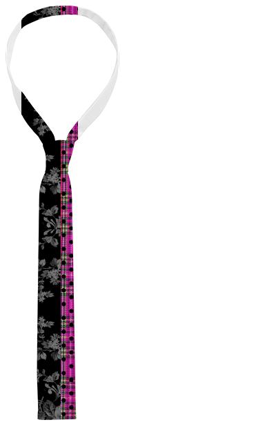 plaid floral split tie