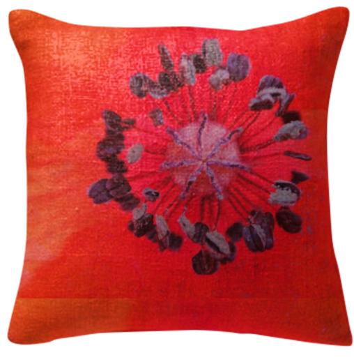 Pillow red poppy