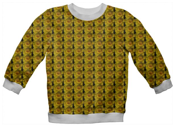 Kids sweatshirt many yellow daisies