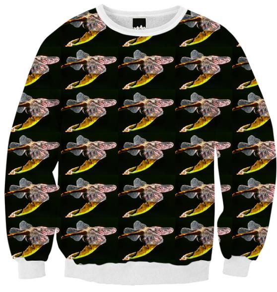 Ribbed sweatshirt shiny butterflies