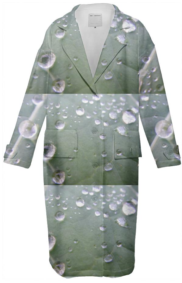 Neoprene trenchcoat cool waterdrops