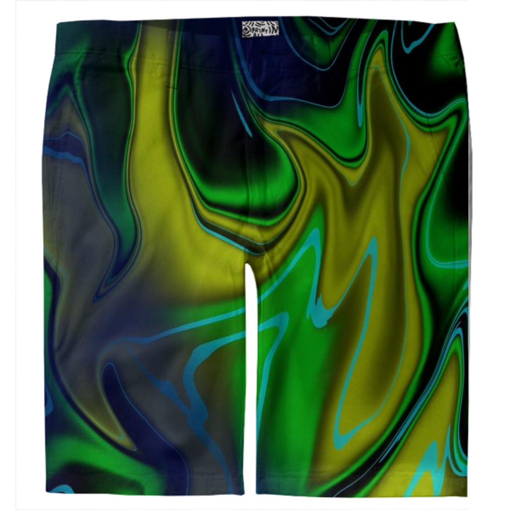 Green Blue Yellow Trouser Shorts