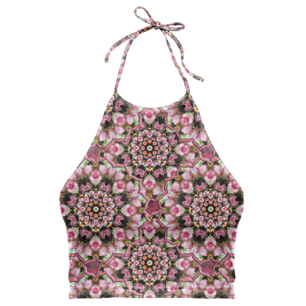 Pink Rose Kaleidoscope Halter Top