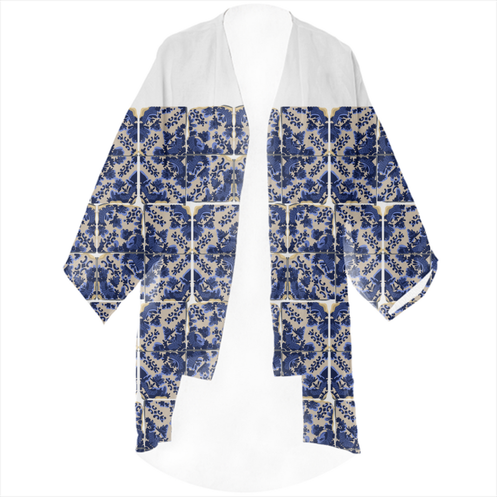 tile linen kimono