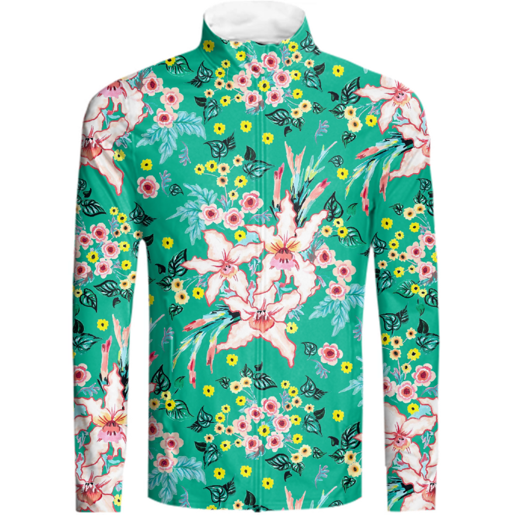 Tropical Lily pink and teal floral