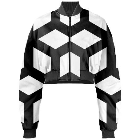 Geometric Black and White Jacket