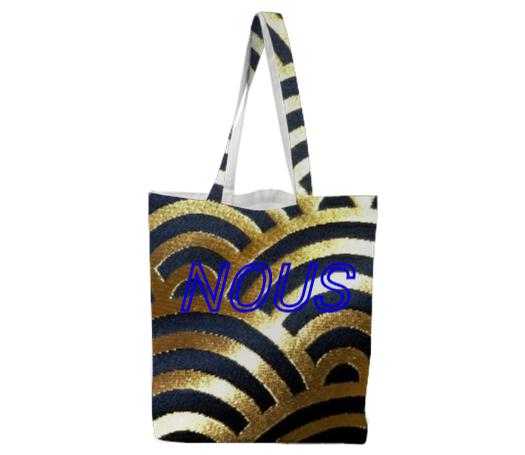 Nous Gold Circle Textured Tote Bag