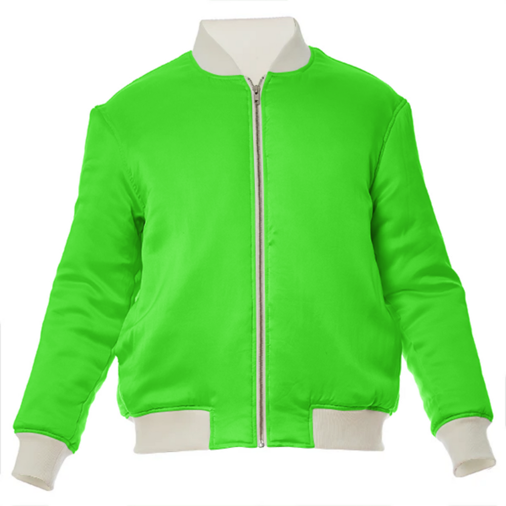color neon green VP silk bomber jacket