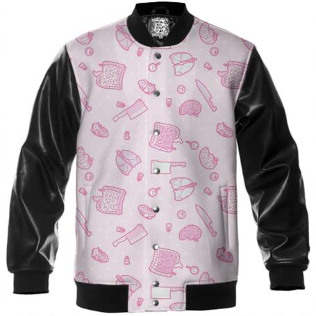 Sweet Yandere Pink Varsity Jacket