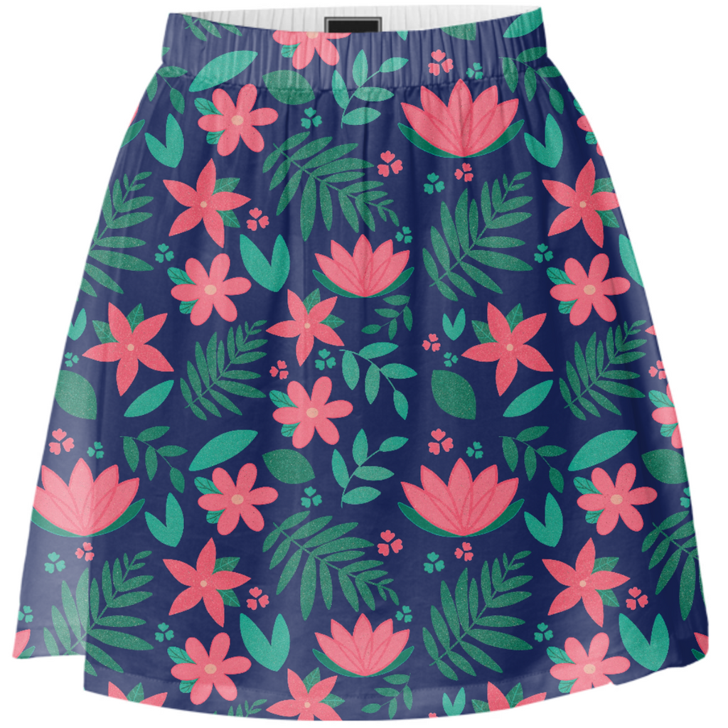 Lotus Pattern with Tropical Leaves