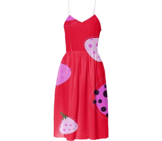 WILD FIGS ARTISTIC LONG LADIES DRESS RED PINK