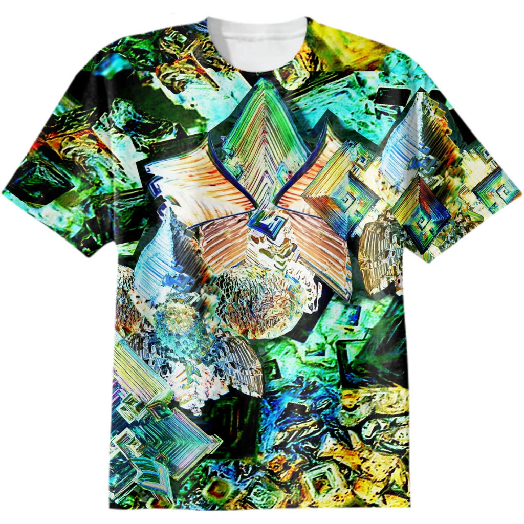 orchid, bismuth, gold, multicolored, green, rhomb, trend  year, endless pattern